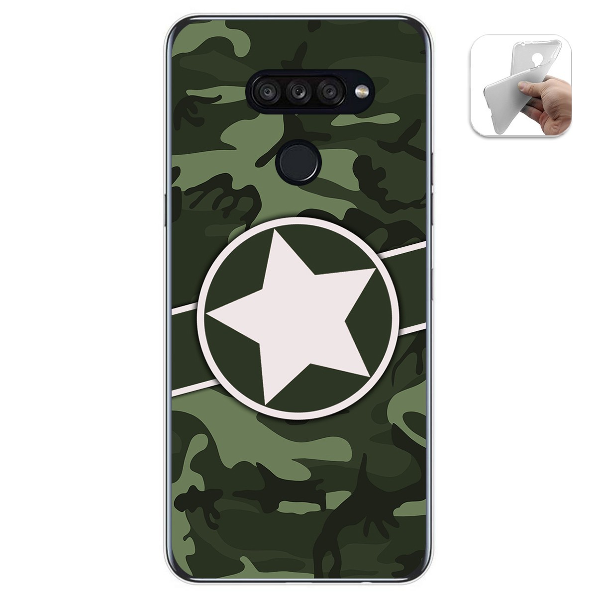 Tumundosmartphone Funda Gel Tpu para Lg K50S diseño Camuflaje 01 Dibujos