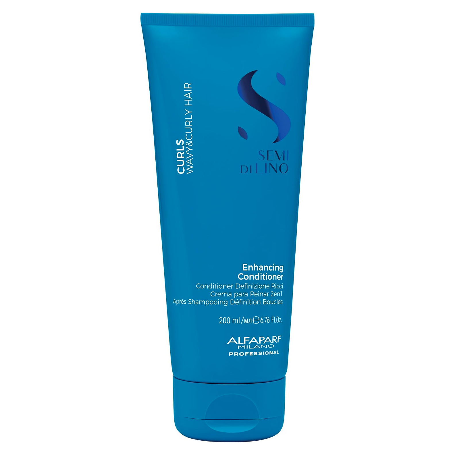 Alfaparf Milano Semi di Lino Curls Enhancing Conditioner 200 Ml. / Acondicionador para Rizos y Ondas / Hidrata, Desenreda y Aporta Elasticidad.