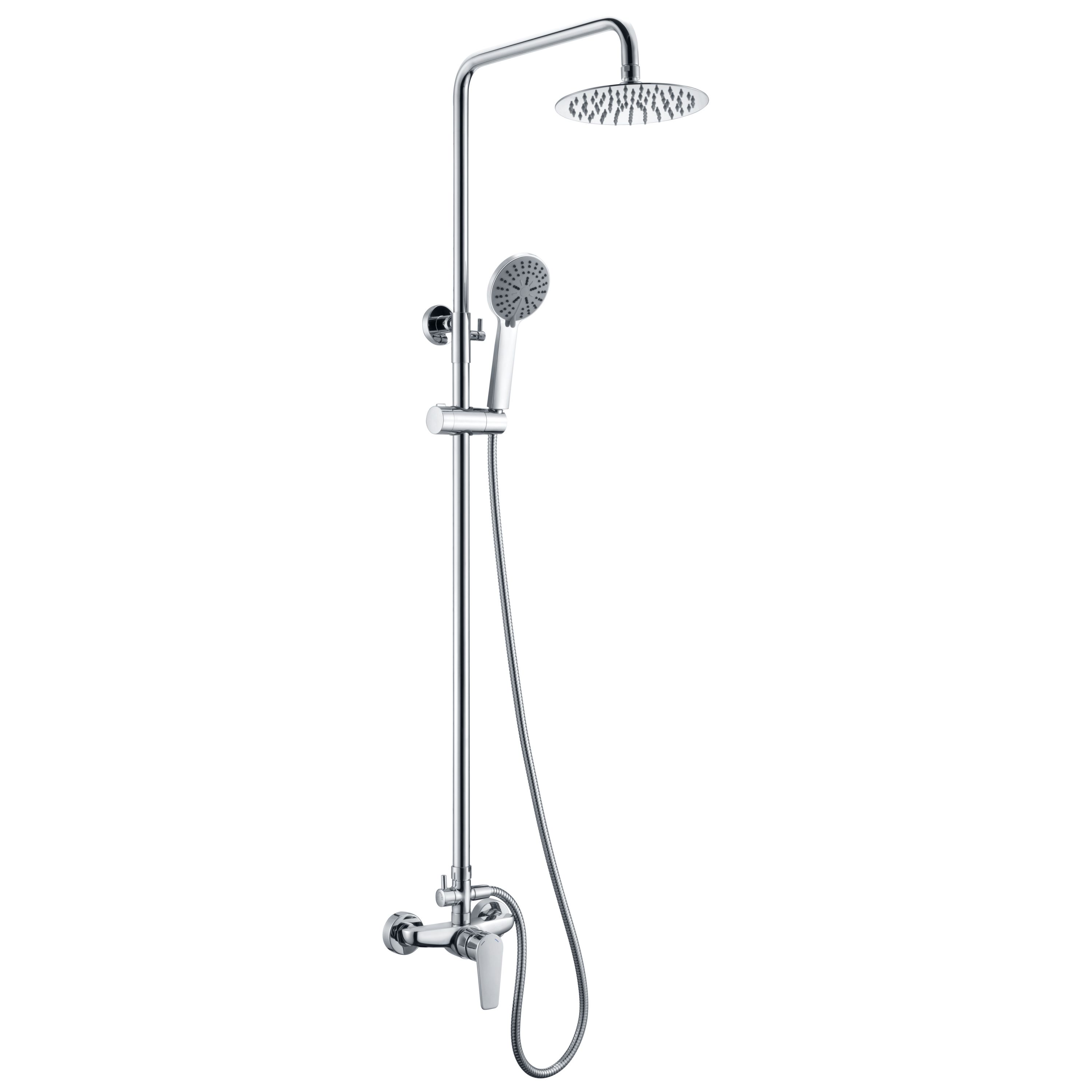 IMEX Set Doccia Miscelatore Monocomando in Acciaio e Ottone cromati con Soffione Anticalcare Ø20 e Asta Estensibile Serie SINTRA Imex-BDT021 Teide