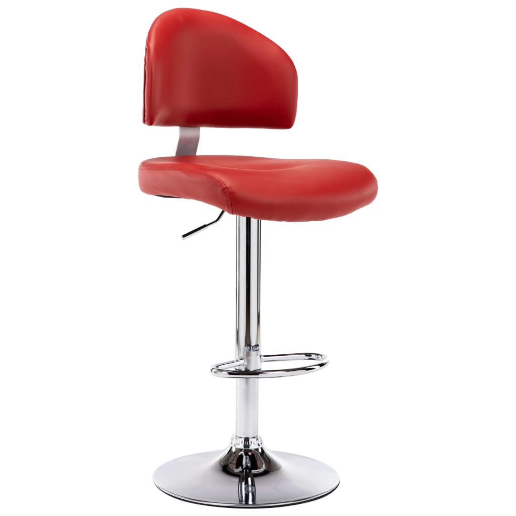 vidaXL Taburete de cocina cuero sintético color vino tinto