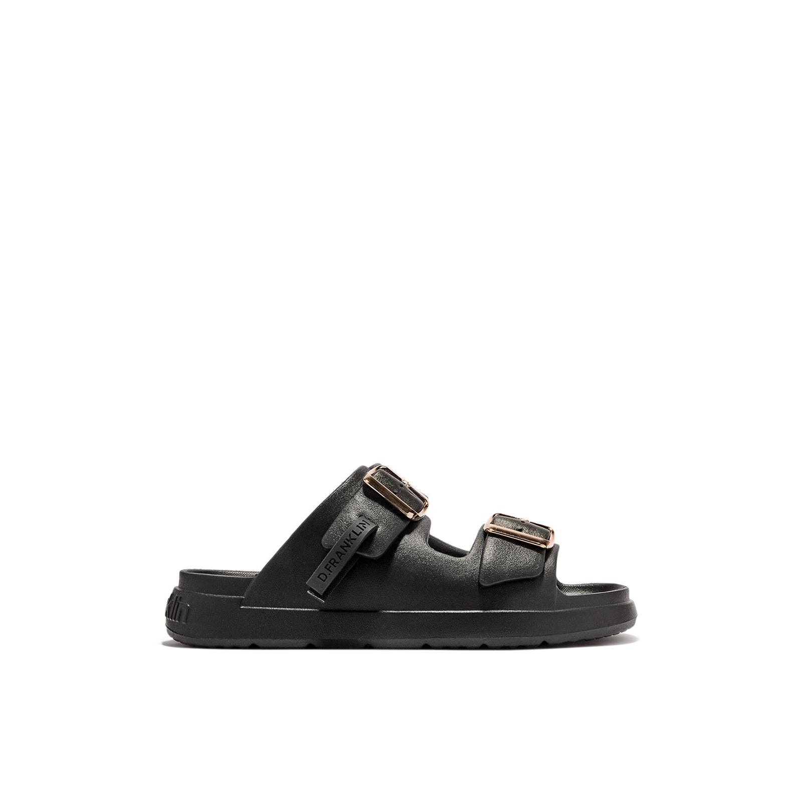 D.Franklin Sandalias Abiertas de Mujer Hebilla Ajustable Vibe   - Sandalias deportivas planas cómodas para verano
