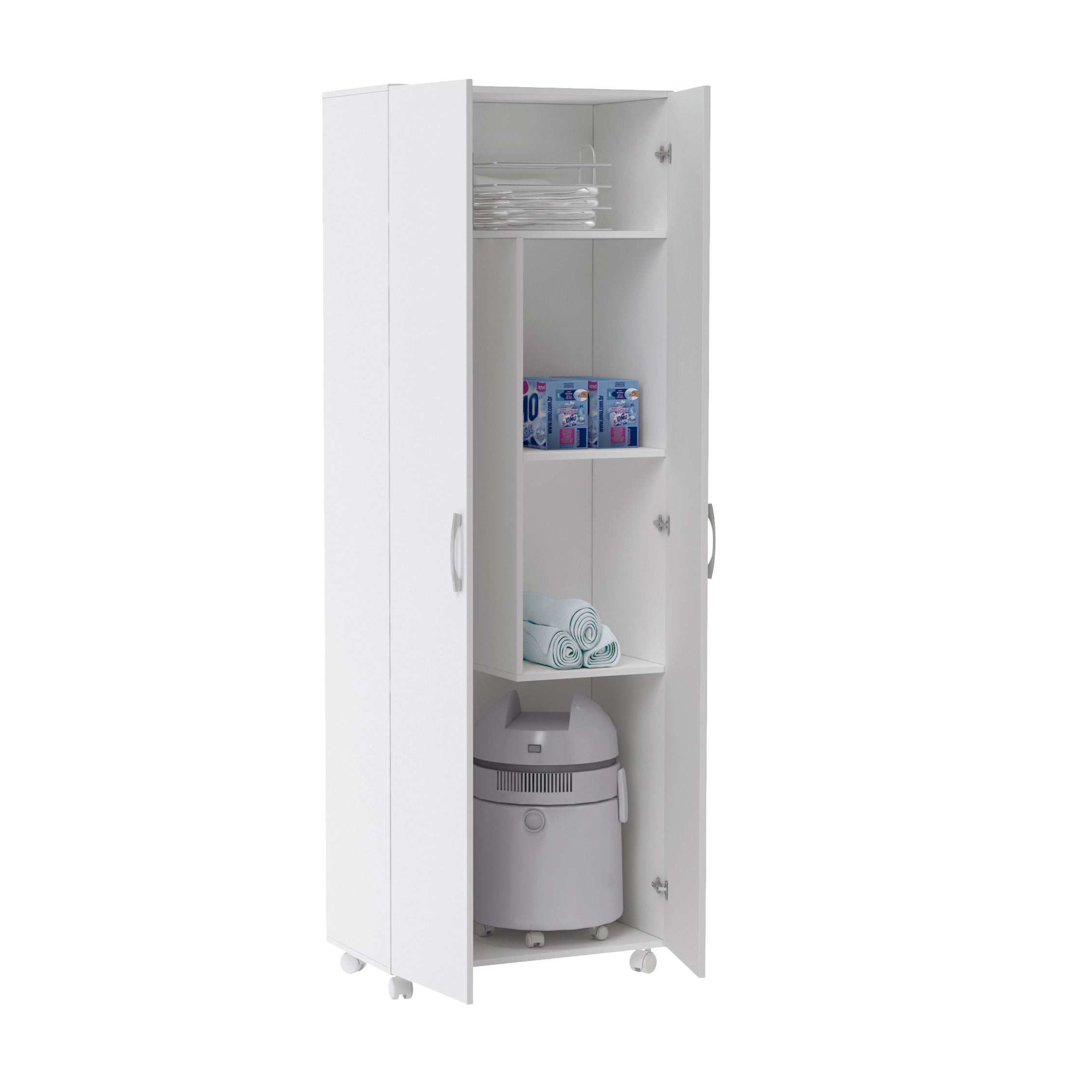 Venprodin - Armario Hogar 2 Puertas Con Ruedas
