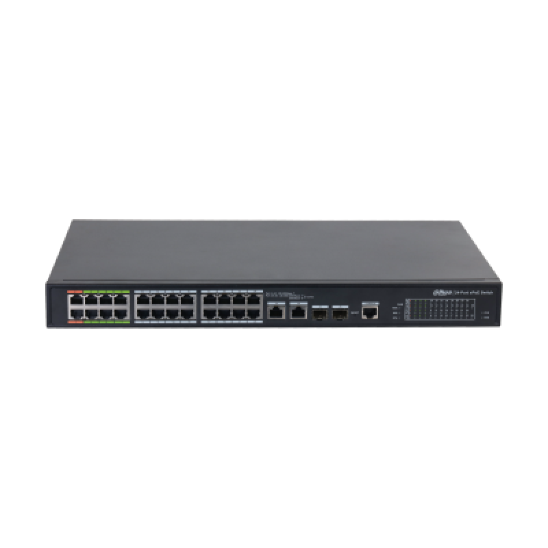 Dahua - Dh-lr2226-24et-360-v2 - Switch Epoe 24 Puertos 10/100 8 Epoe/eoc + 16 Poe - + 2 Uplink Combo Gigabit/sfp 802.3at 360w Ma