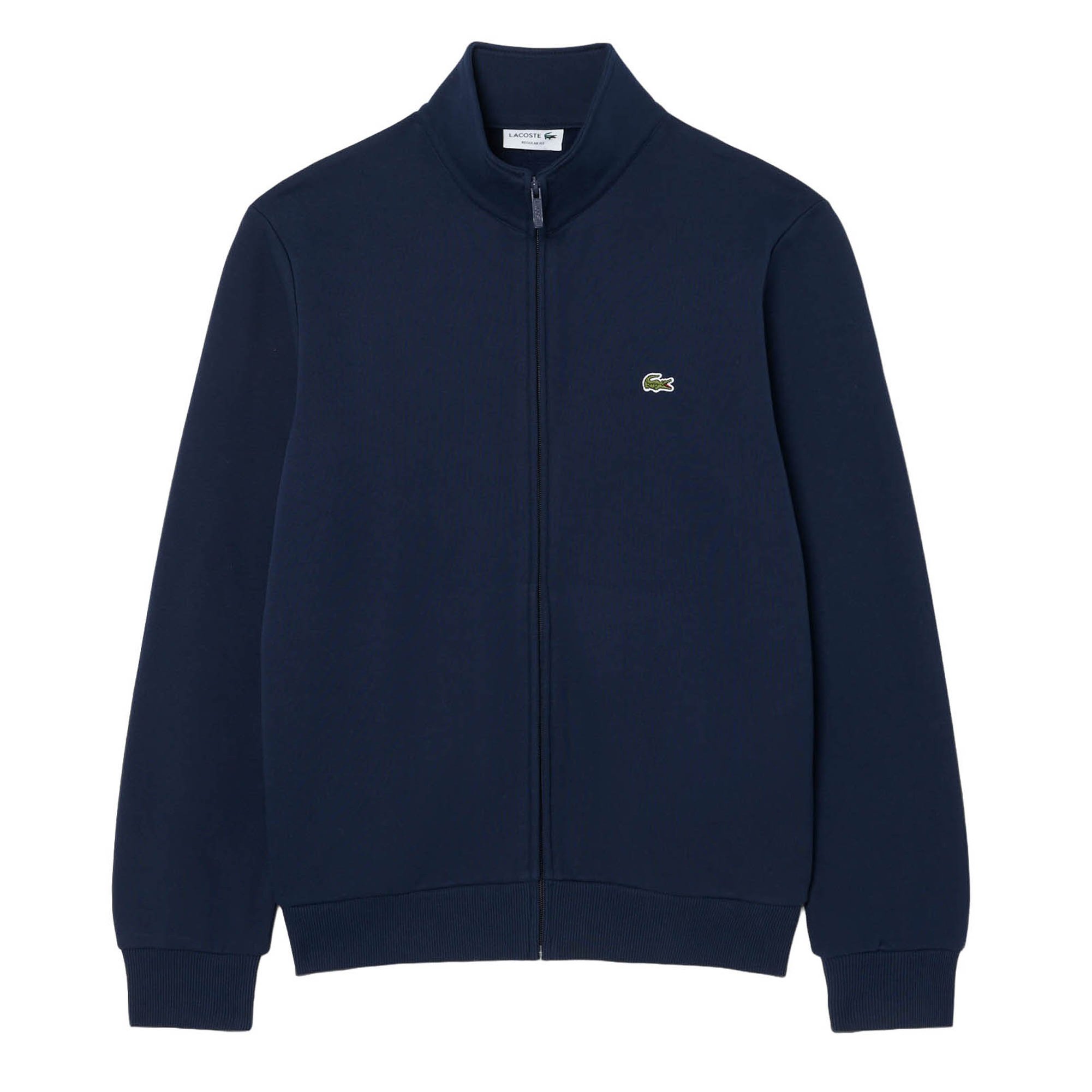 LACOSTE Chaqueta de sudadera para hombre con cuello alto - Sudadera de felpa con cremallera, corte regular Zipped Fleece Sweathsirt