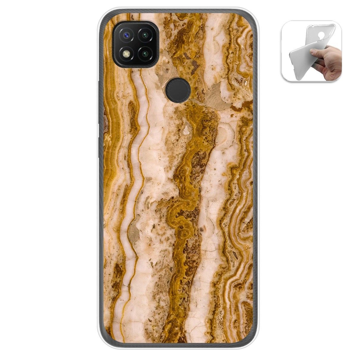 Tumundosmartphone Funda Gel Tpu para Xiaomi Redmi 9C diseño Mármol 10 Dibujos