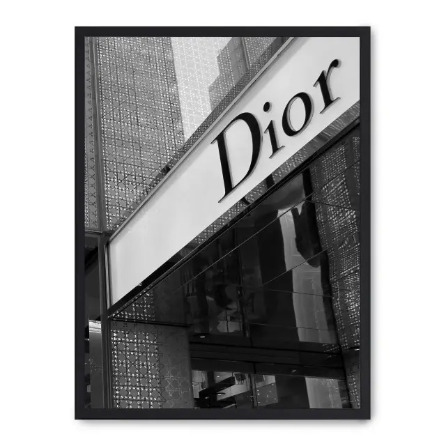 Cuadro dior ii 30x40cm, Póster impreso en papel de primera calidad de 180gr, montado sobre marco de madera MDF acabado en negro., Moda