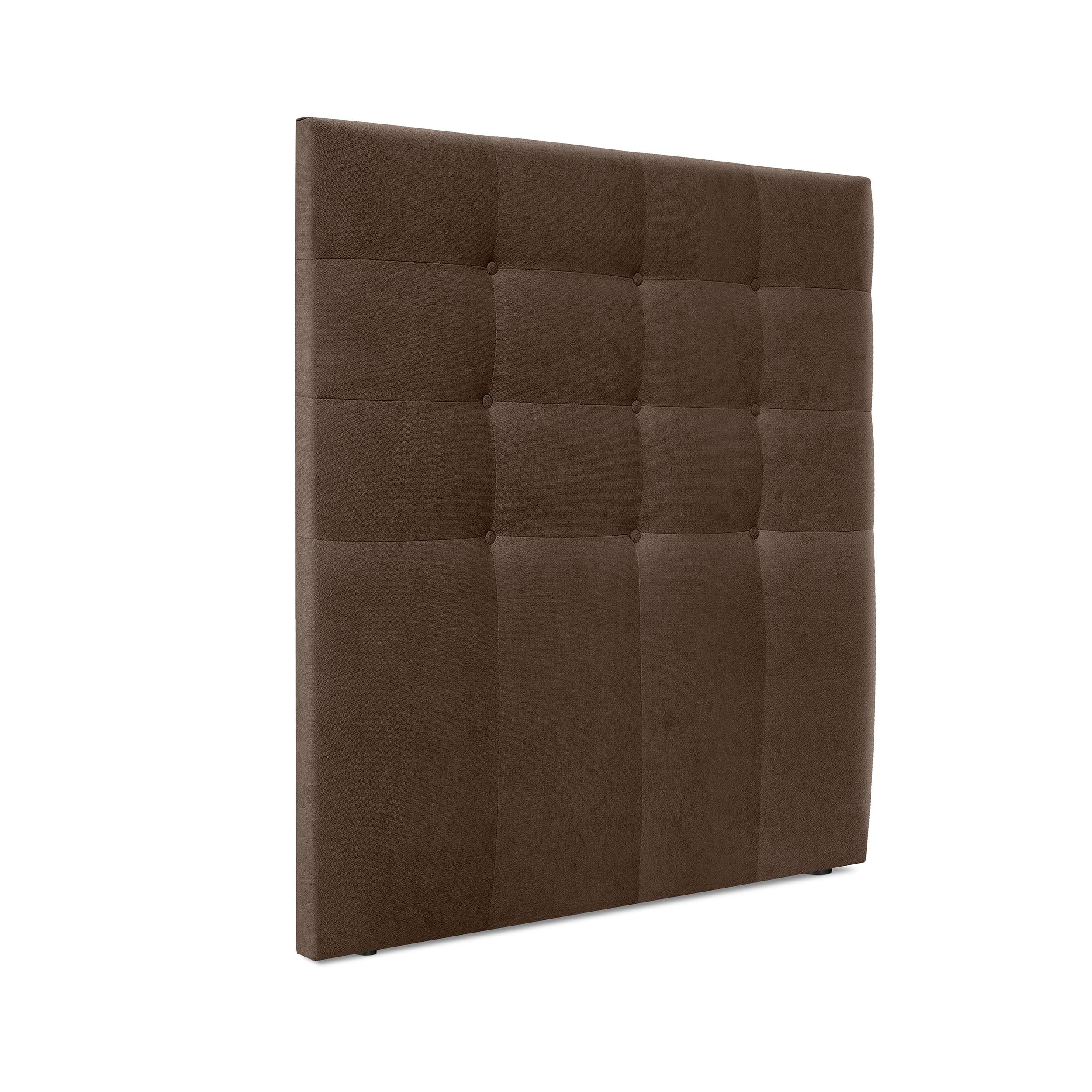 DHOME Cabecero Capitoné hasta el Suelo Cabezal 8cm tapizado ACUALINE Tela y Polipiel para Cama Dormitorio (Marrón Tela)