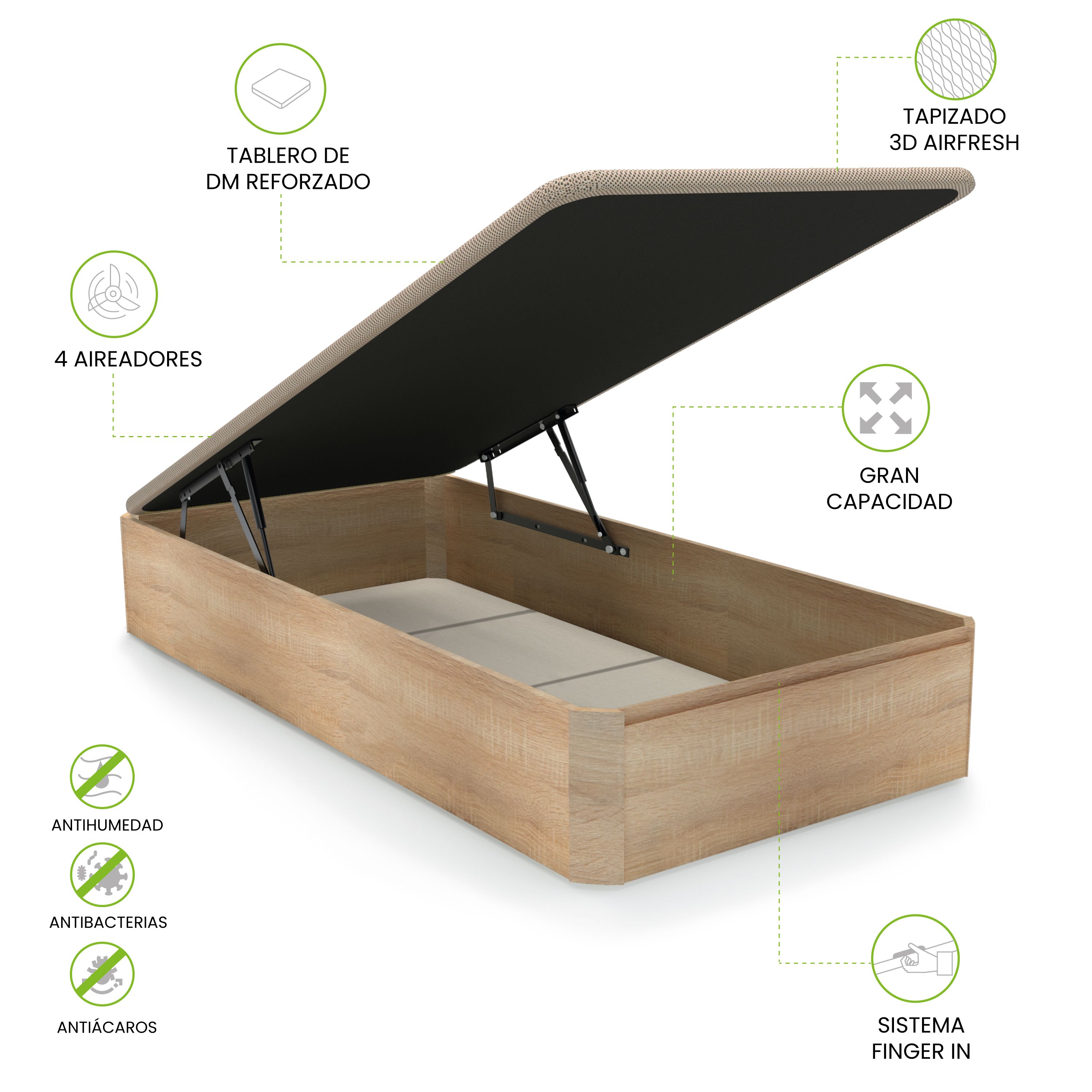 duehome - Canapé básico 90-150 cm Luxury 3D