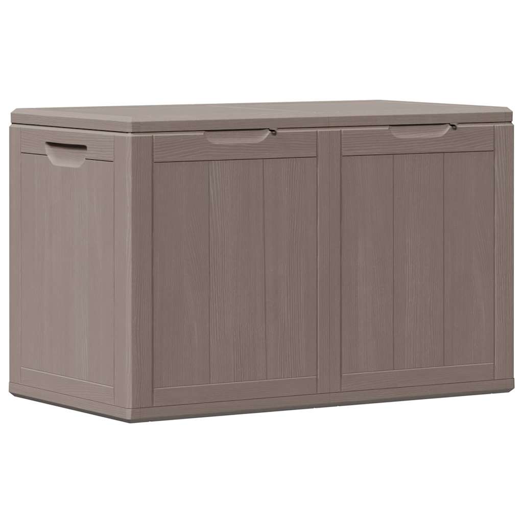 vidaXL Caja de almacenaje para jardín 180 L PP ratán en color Marrón/Gris