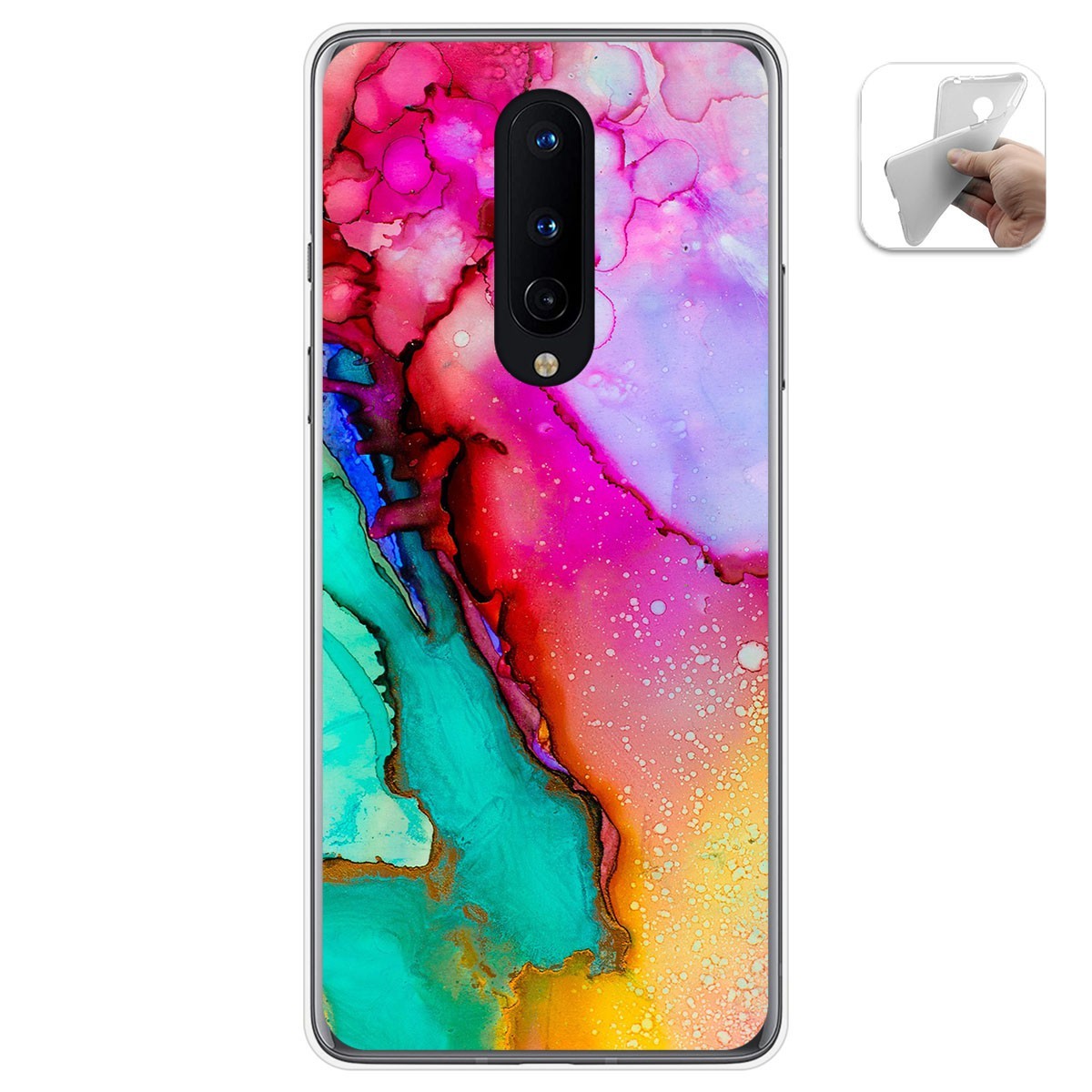 Tumundosmartphone Funda Gel Tpu para OnePlus 8 diseño Mármol 15 Dibujos