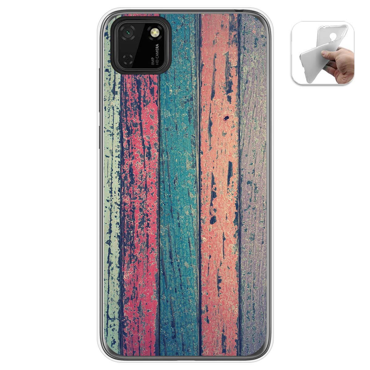 Tumundosmartphone Funda Gel Tpu para Huawei Y5p diseño Madera 10 Dibujos