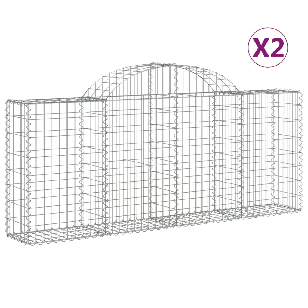 Vidaxl Cestas Gaviones Hierro Arco 200x30x40/60cm