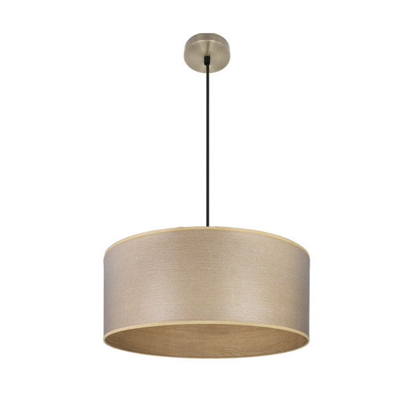 Colgante tania 1xe27 cuero/madera clara regx50x50 cm