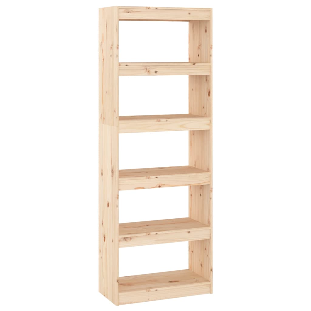 vidaXL Estantería/divisor de espacios madera pino 60x30x167,5cm Marrón, Blanco, Gris Mueble Almacenaje Estantería para Oficina, Estudio, Dormitorio Estantería/Librería/ mueble de Almacenamiento