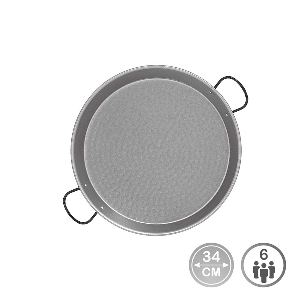 Vaello Paellera Acero Pulido para Induccion y Vitroceramica ø34cm (6 Personas)