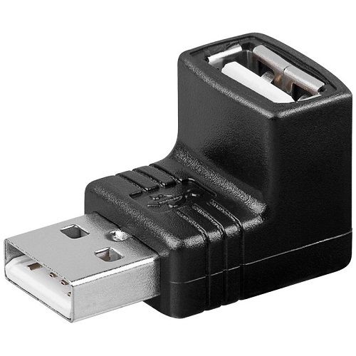 CABLEPELADO Adaptador USB acodado | Adaptador de ángulo USB | Adaptador USB Macho a Hembra | Macho a Hembra | USB 2.0 | Angulo 90º