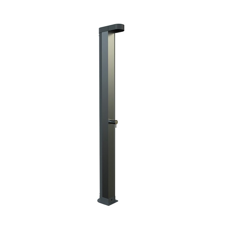 Suinga Ducha Solar de Aluminio Gris con Depósito Acumulador y Rociador Antical