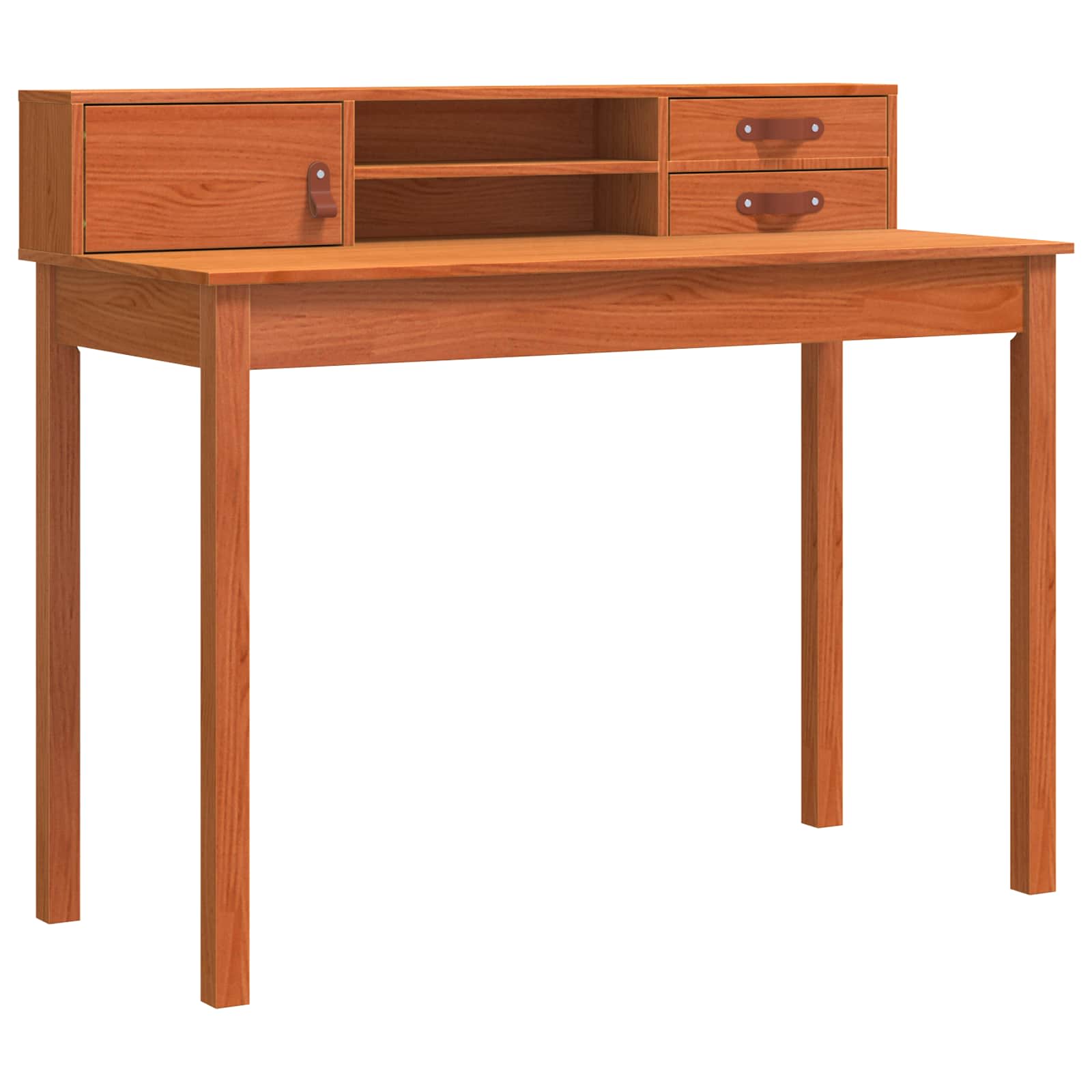 vidaXL Escritorio Marrón cera 110 x 50 x 93 cm Madera de Pino Sólido