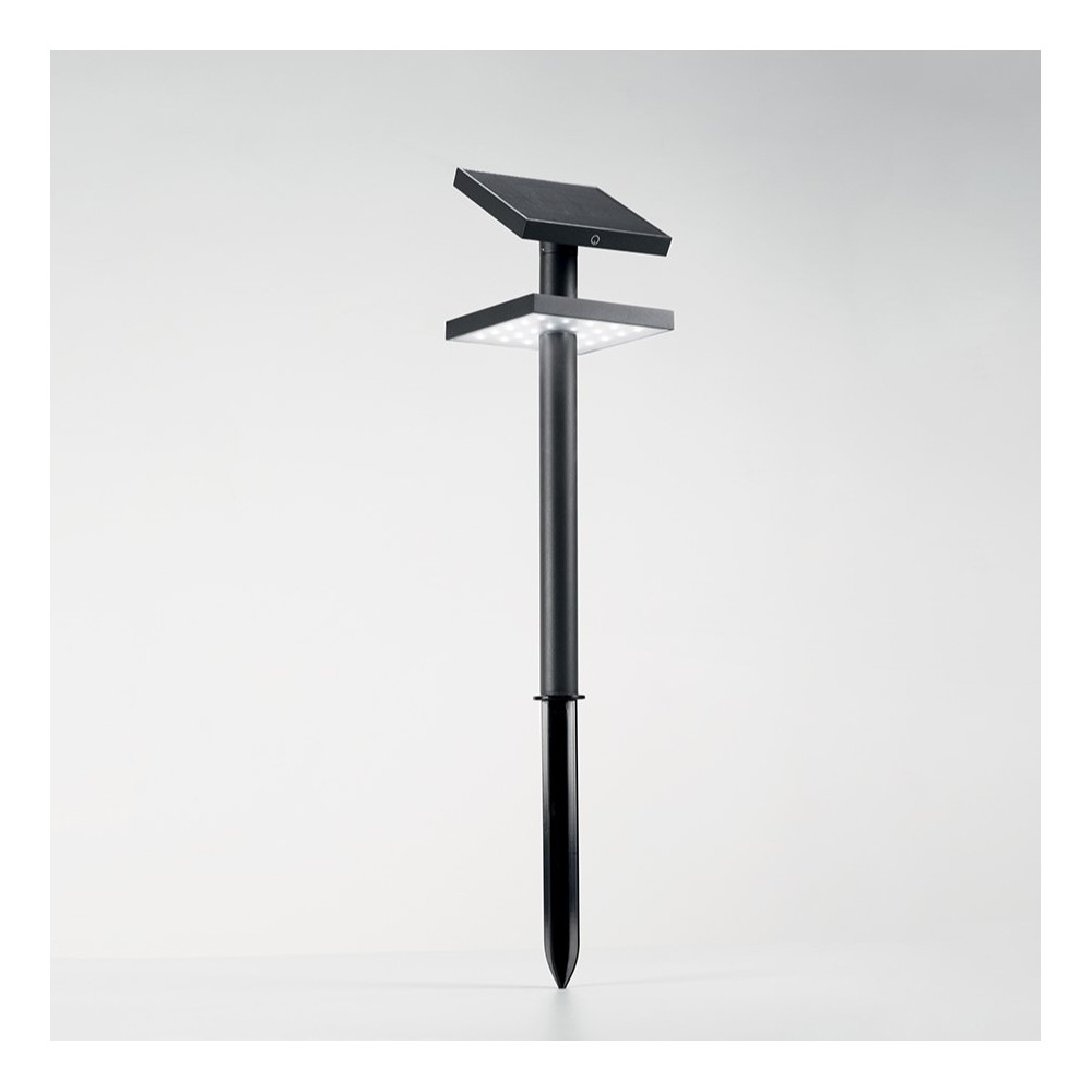 Poste de aluminio SOLAR con panel solar ajustable y sensor crepuscular - Grafito 3000k - Perenz