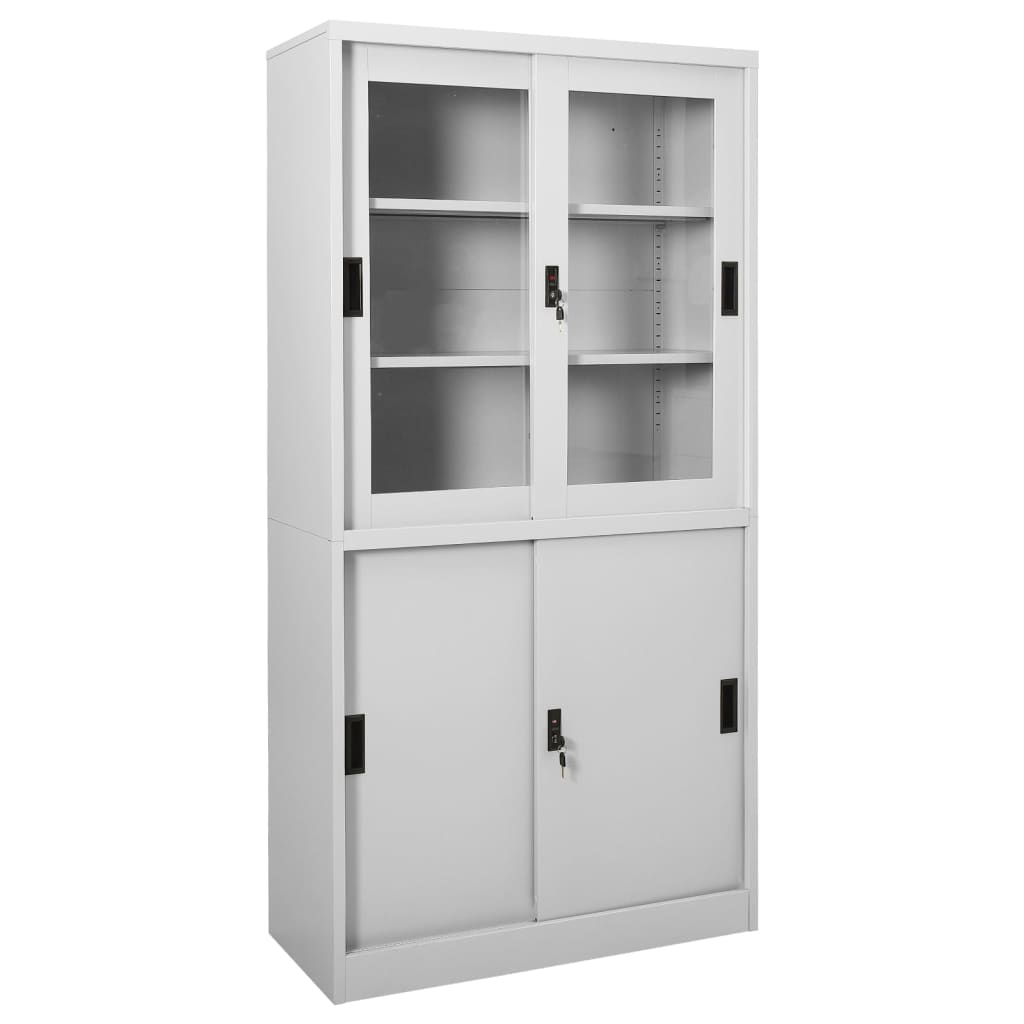 vidaXL Armario de oficina puerta corredera acero 90x40x180 cm