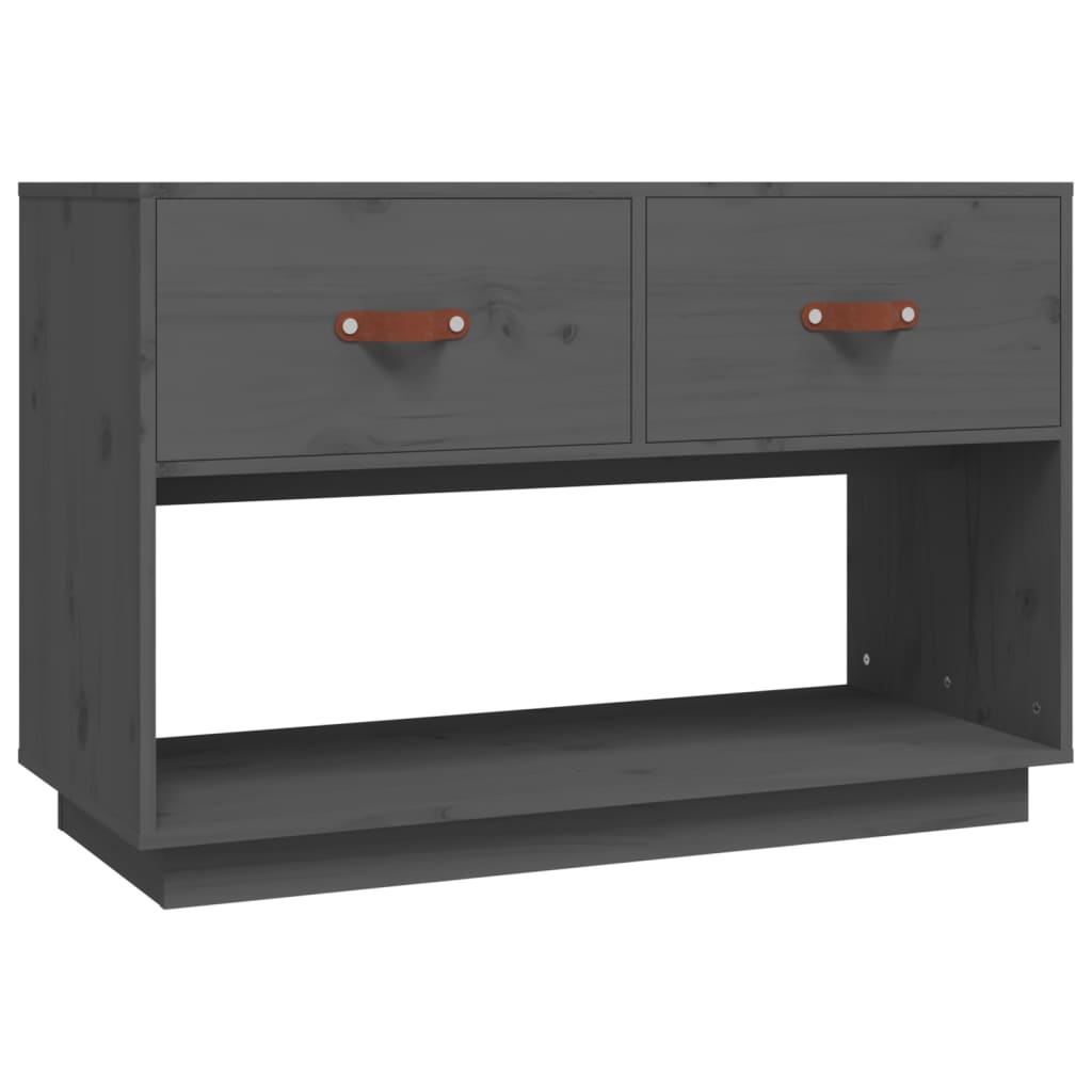 vidaXL Mueble de TV madera maciza de pino gris 90x40x60 cm