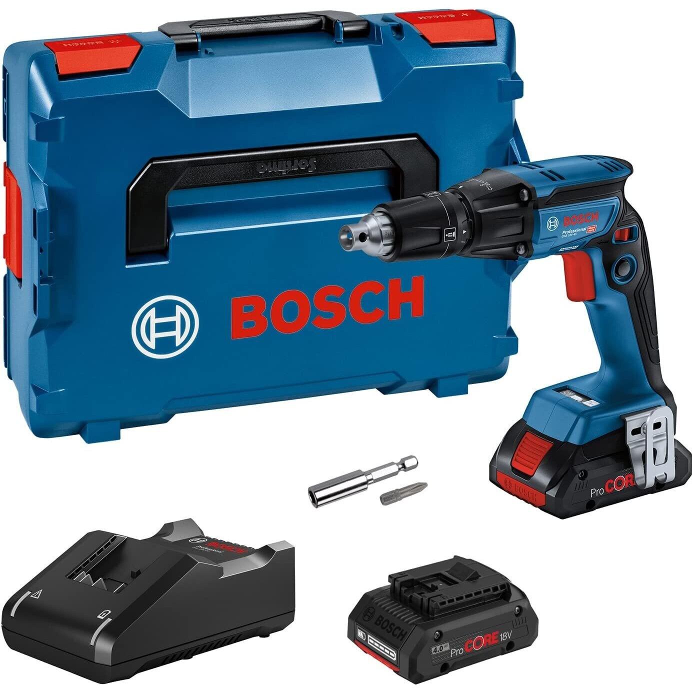 Bosch Professional 18V System GSB 18V-21 - Taladro percutor a batería (55  Nm, 1800 rpm, 2 baterías x 2.0 Ah, set 40 puntas, en L-BOXX) 