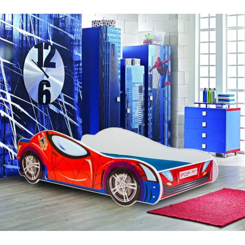 Cama de criança com colchão e estrado incluídos 140 x 70 Kobi Spider Car