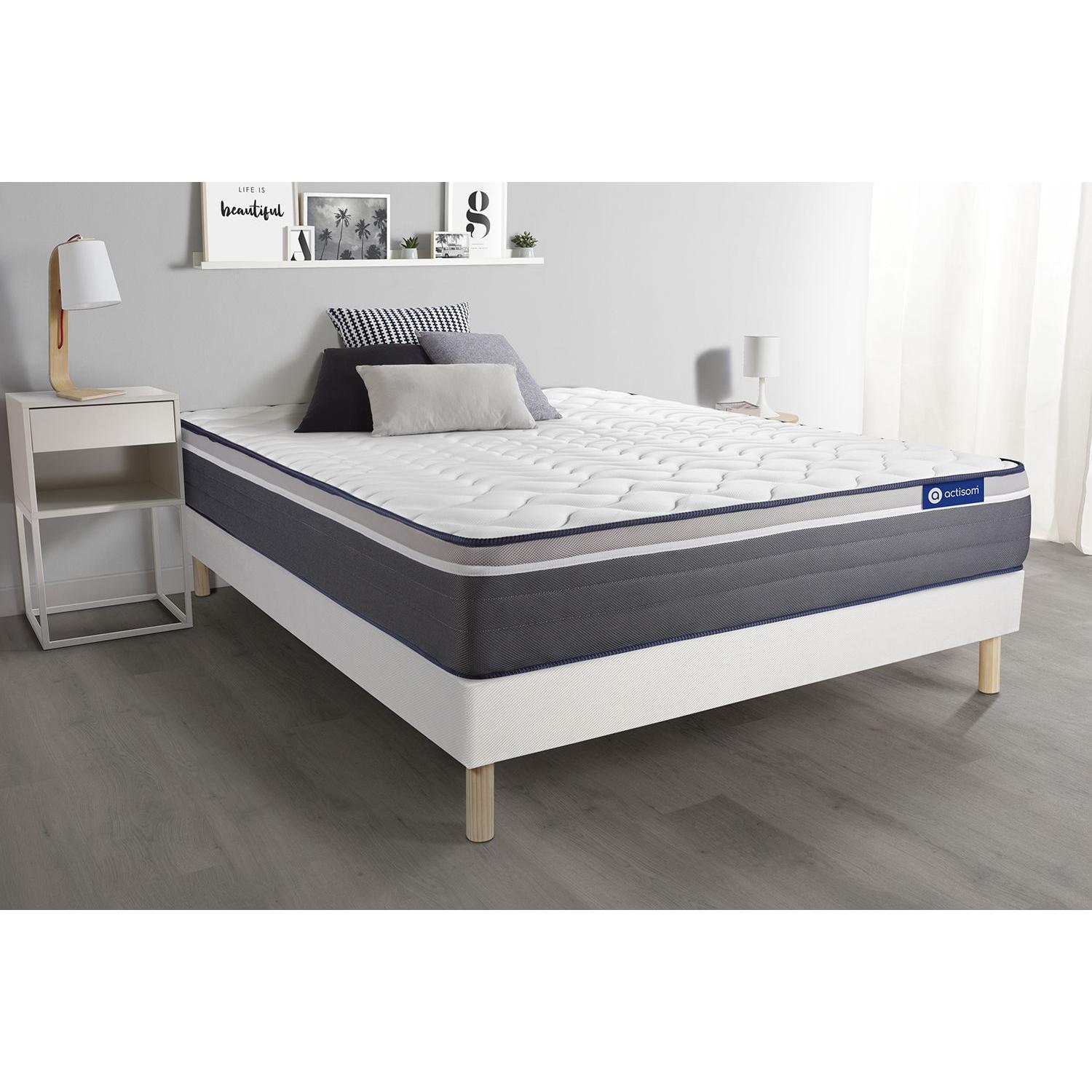 Pack colchón Actilatex plus 120x210cm + Somier multiláminas, Látex y espuma viscoelástica, 7 zonas de confort