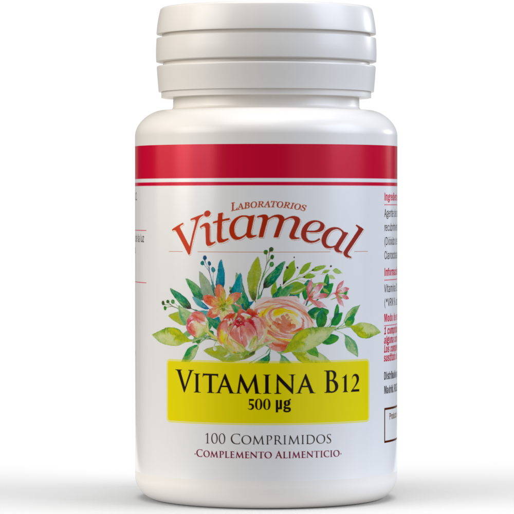Naturbite - Vitamina B12 500mcg, 100 Comprimidos. Vitameal NaturBite. Un básico en el mantenimiento cognitivo, cerebro y sistema nervioso.