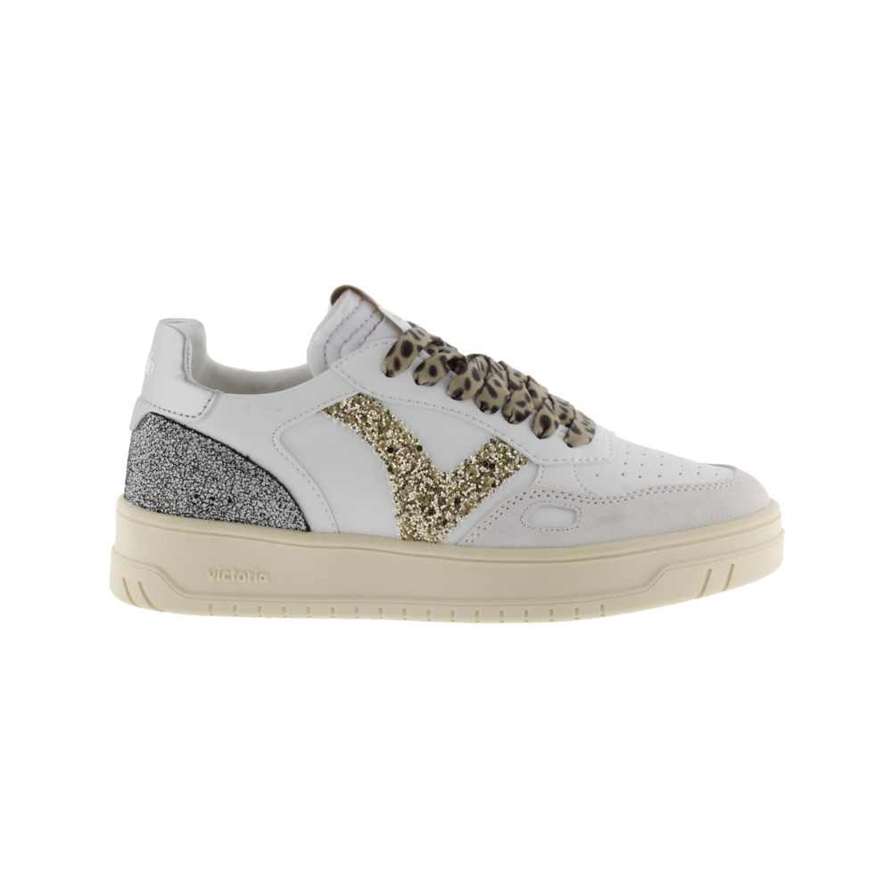 Victoria Seúl Zapatillas de efecto piel con piezas metalizadas y cordones animal print 1257133