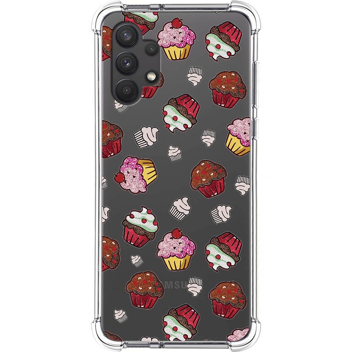 Tumundosmartphone Funda Silicona Antigolpes para Samsung Galaxy A32 4G diseño Muffins Dibujos