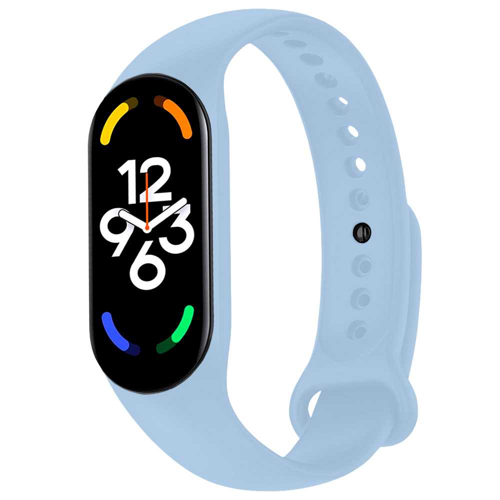 Ociodual Pulsera de Recambio Silicona Suave Flexible Compatible con Xiao Mi Band 7 6 5 Amazfit Band 5 Azul Claro Correa Repuesto Flex Goma