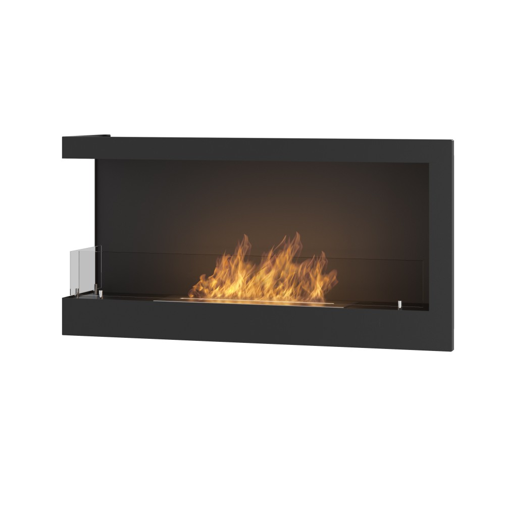 Chimenea de bioetanol empotrada SimpleFire Corner 900 Left con vidrio