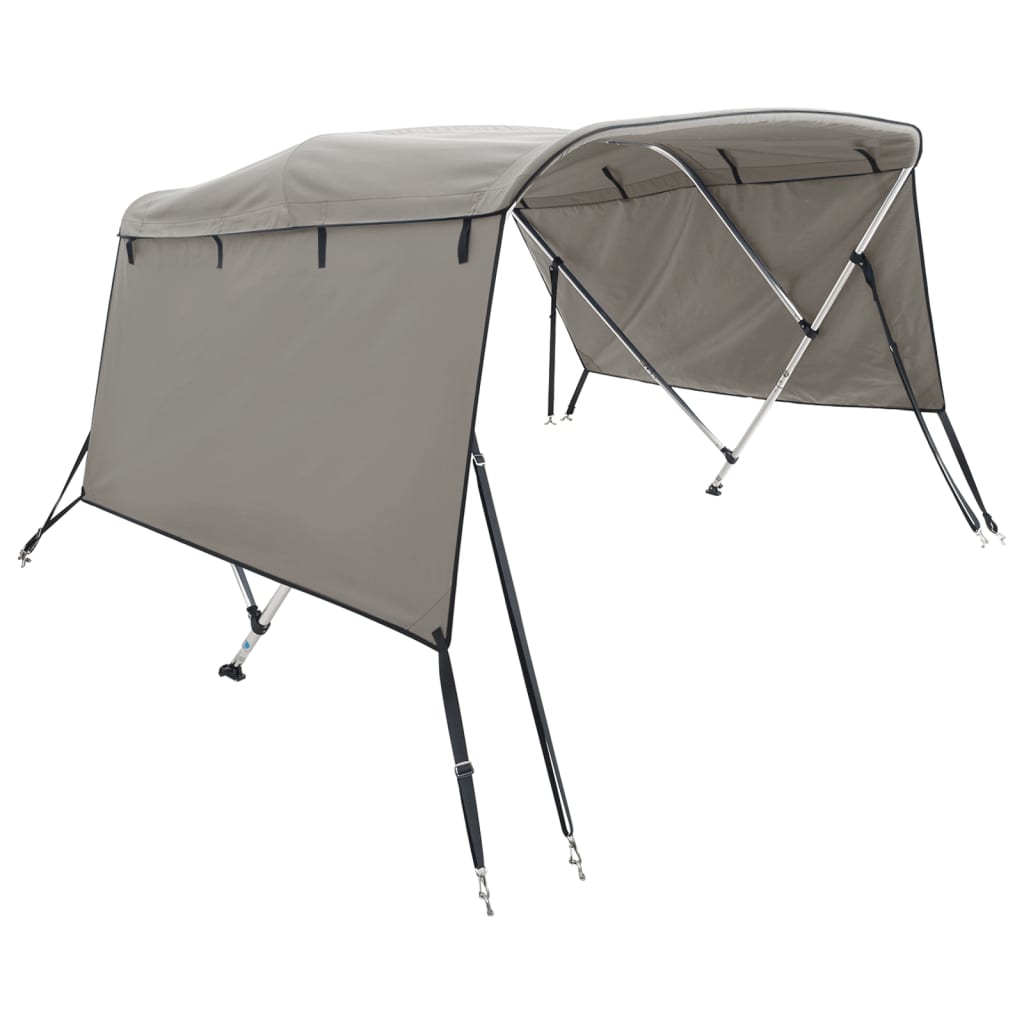 vidaXL Toldo bimini 3 arcos con paredes laterales 183x(185-198)x137 cm Color anthracite grey,  Azul,  Blanco y mas
