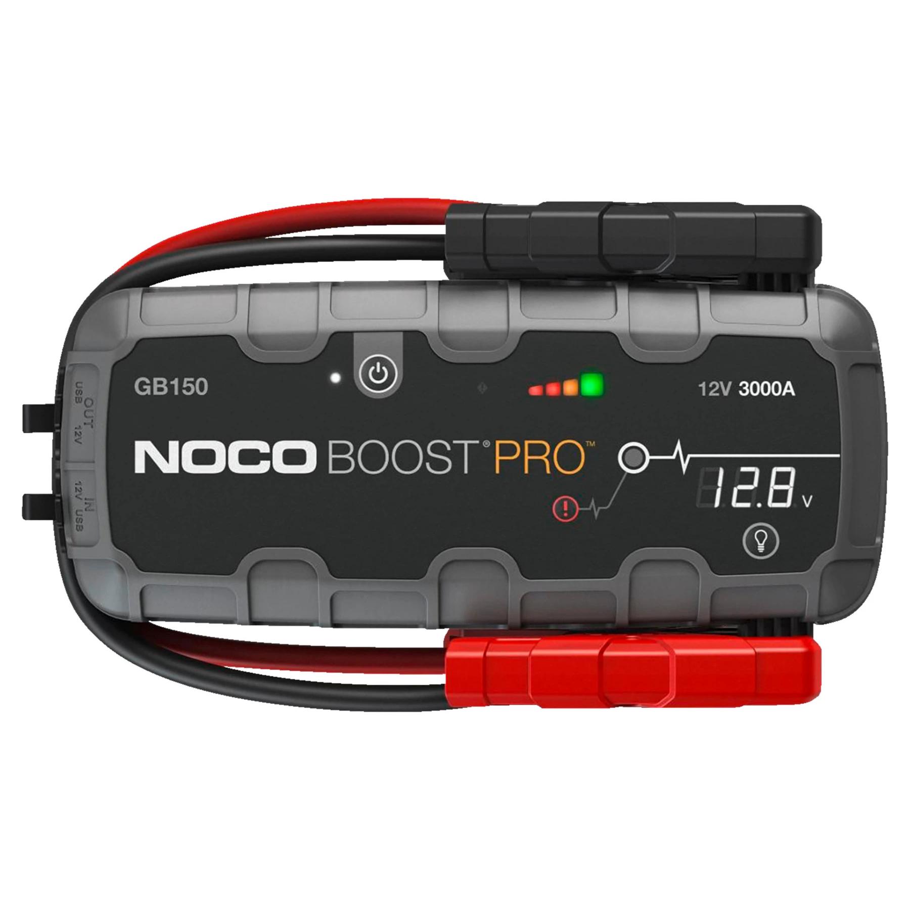 NOCO GB150 Arrancador de Batería Portátil 3000A 12V para Motores Gasolina hasta 9.0L y Diésel hasta 7.0L - Incluye Powerbank USB y Linterna LED 500 lm