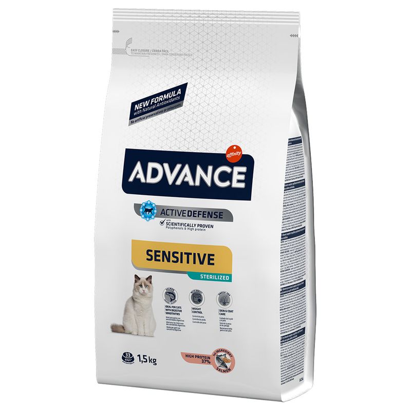 ADVANCE SENSITIVE STERILIZED SALMÓN Y CEBADA PIENSO PARA GATOS 3Kg