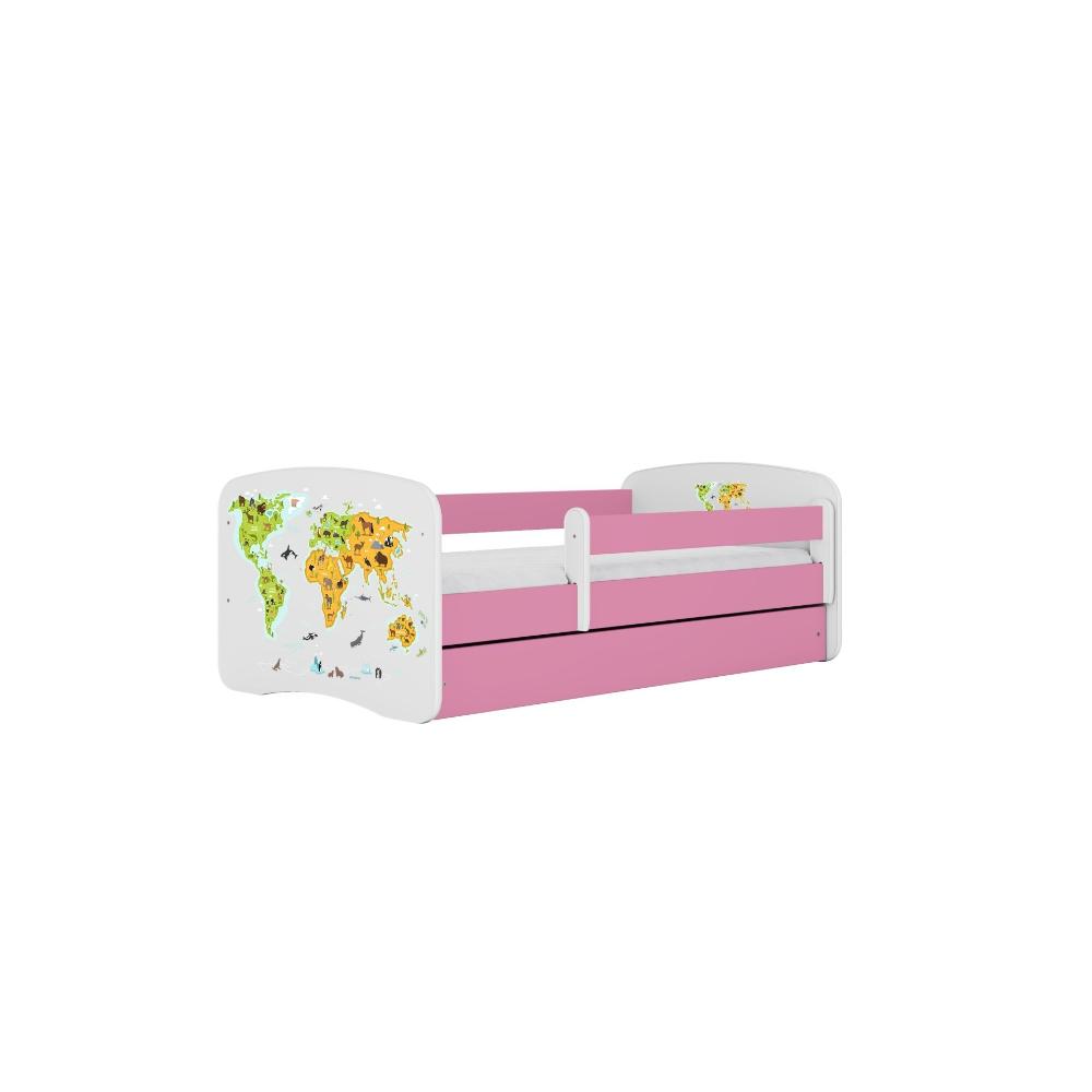 Cama 140 x 70 cm Kocot Kids com gaveta Babydreams Map Pink