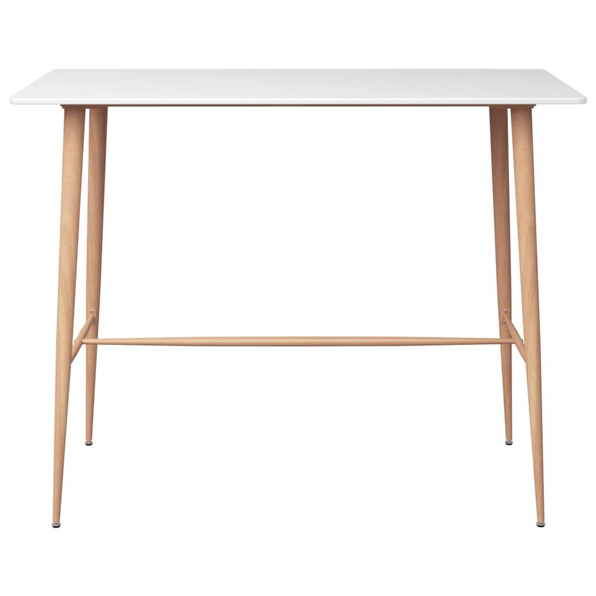 Mesa alta de cocina Ymbar blanco/natural 105x120x60 cm