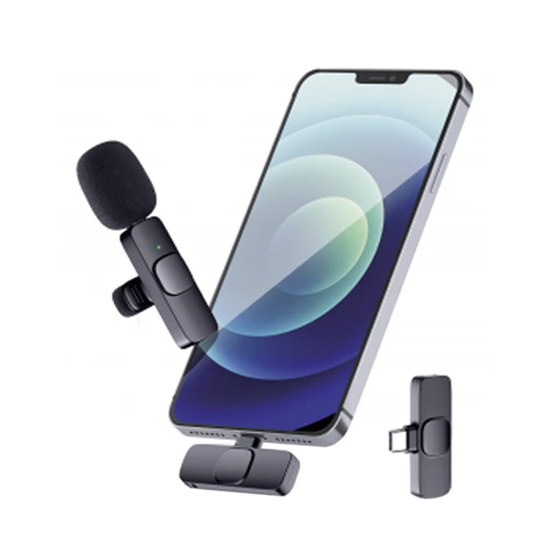 Micrófono Lavalier inalámbrico portátil para iPhone, Android, Mini micrófono para entrevista, grabación de Audio y vídeo, transmisión en vivo, videojuegos, teléfono