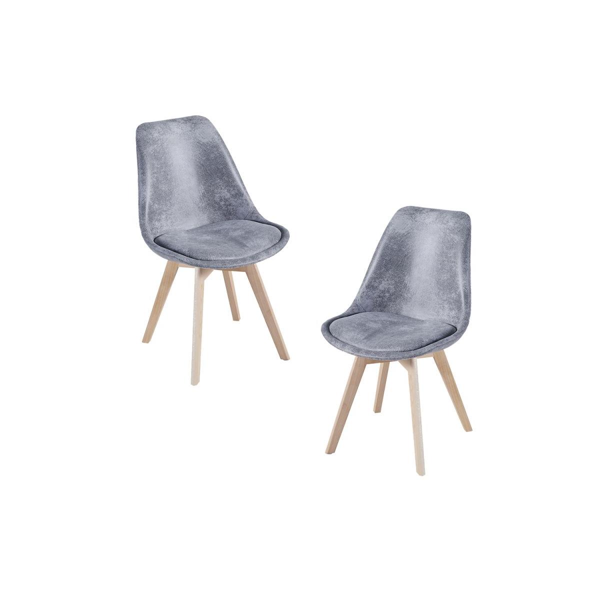 Regalos Miguel - Packs Sillas Comedor - Pack 2 Sillas Synk Vintage - Gris claro