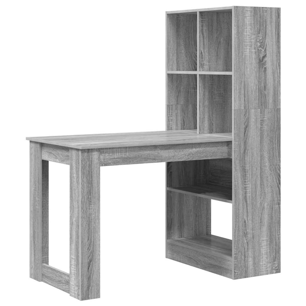 vidaXL Escritorio Gris Sonoma 122 x 67 x 145 cm Madera de ingeniería