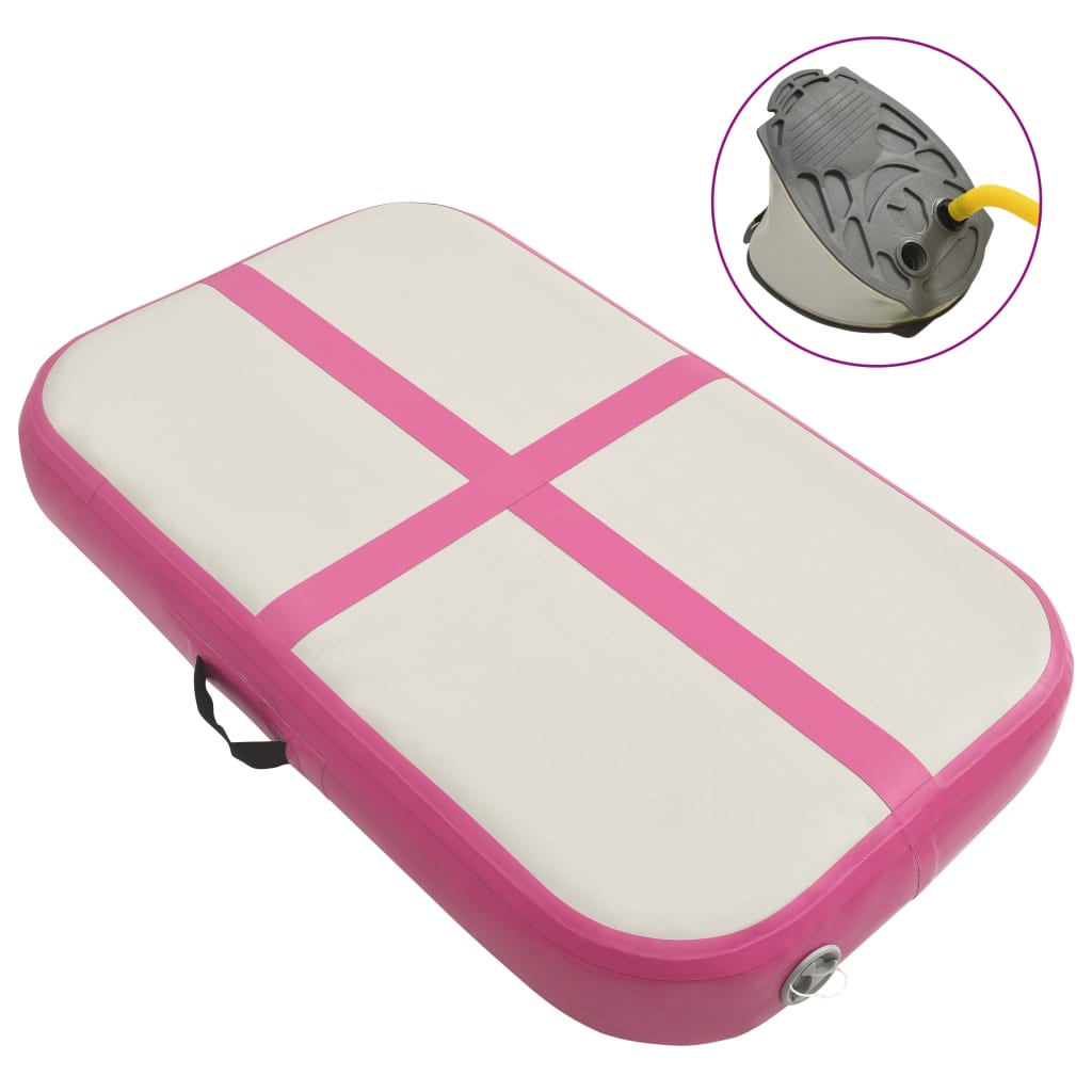 vidaXL Esterilla Inflable de Gimnasia con Bomba PVC 60x100x10 cm Estera Color Azul,  Rosa,  Verde y mas