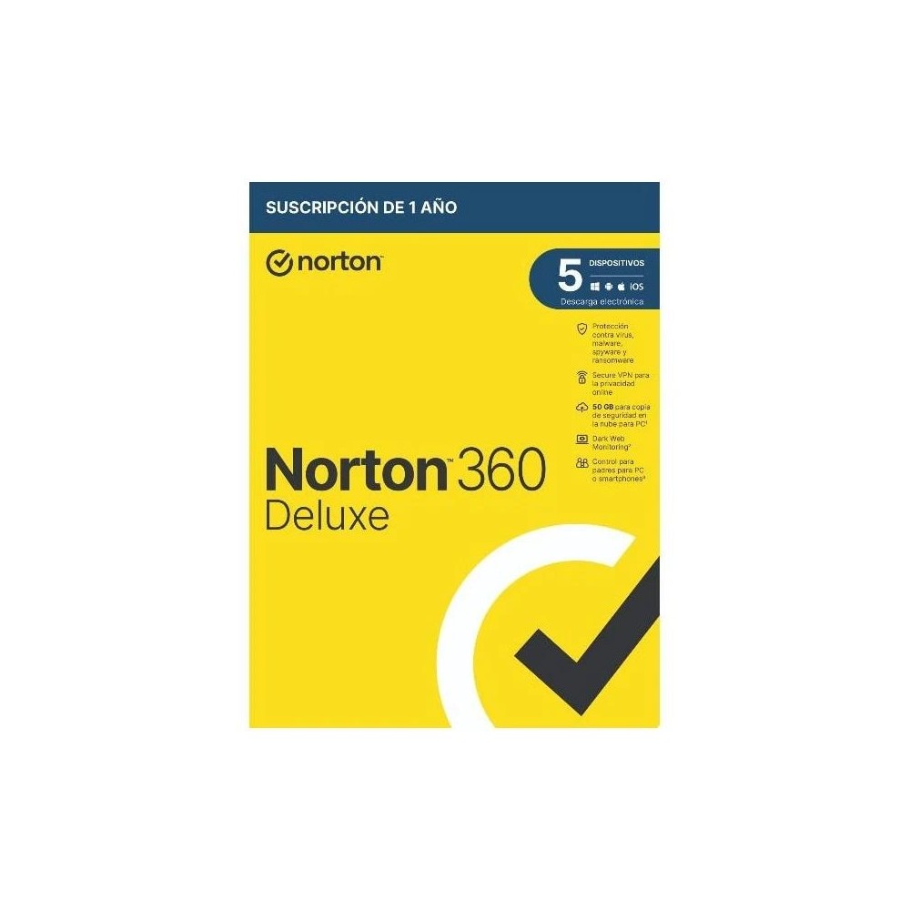 NORTON 360 DELUXE 50GB ES 1L/1A ESD