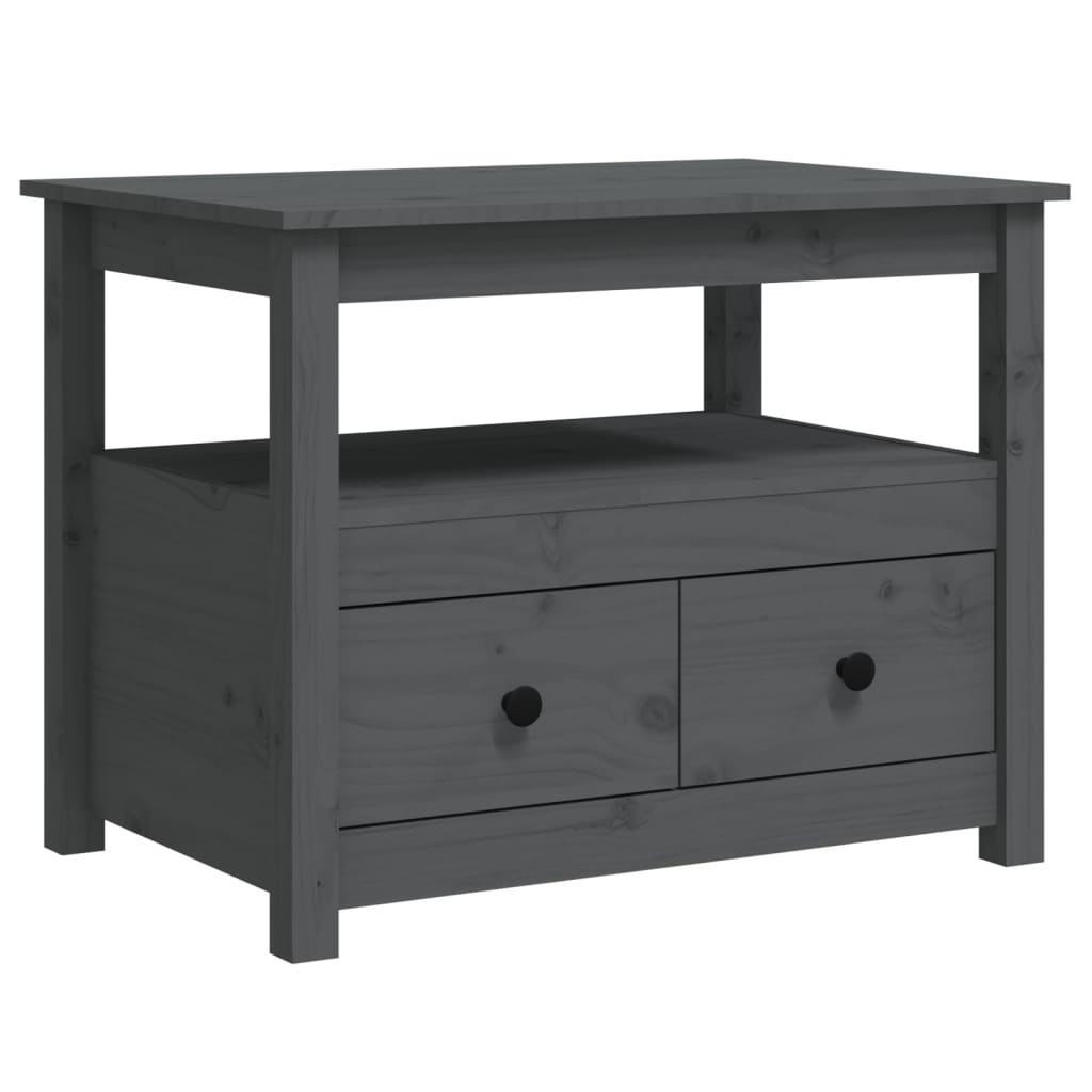 Mesa de Centro Vidaxl de Pino Maciza 71x49x55 Cm Natural