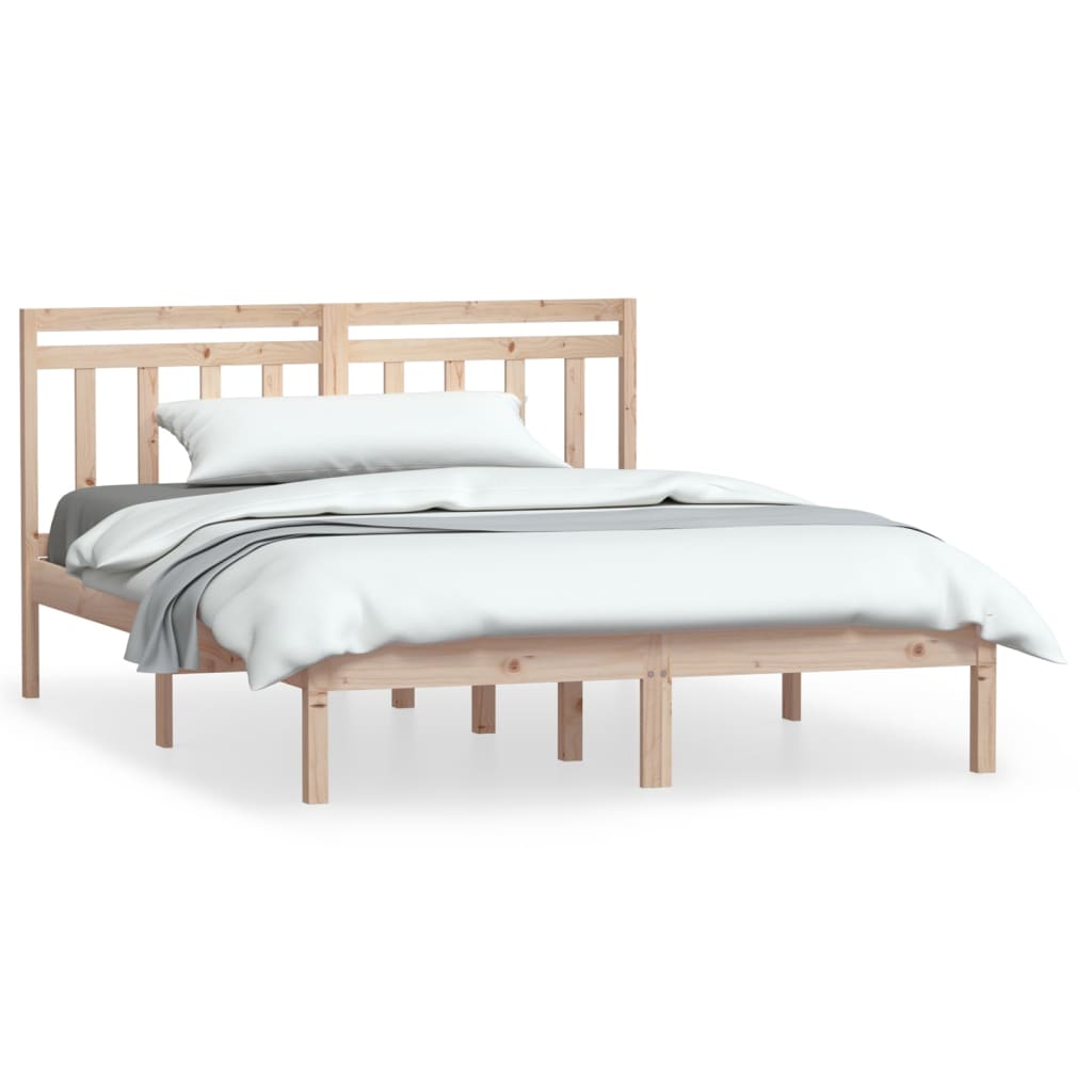 vidaXL Estructura cama doble pequeña madera maciza 135x190 cm