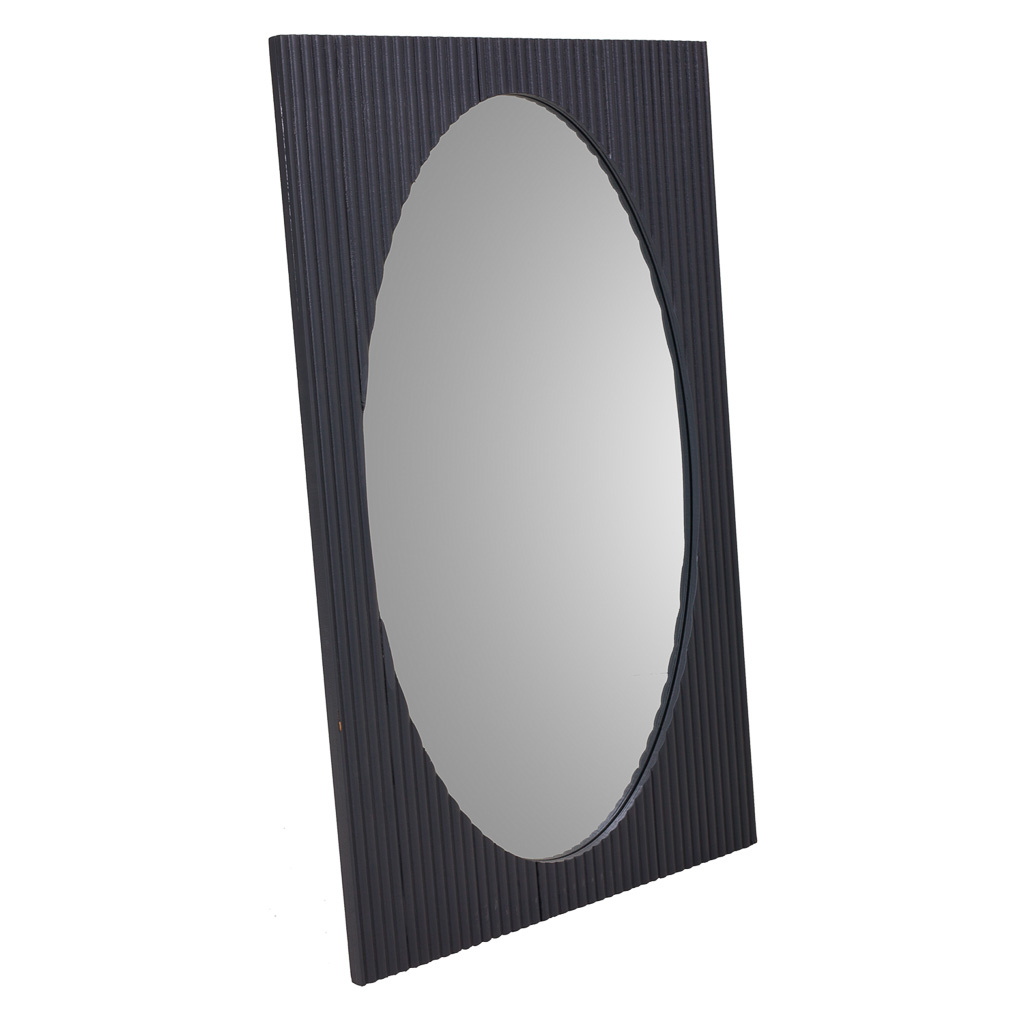 WANDERLUST DECO Espejo de madera gris oscuro 50x2.5x80h cm de estilo Art Deco