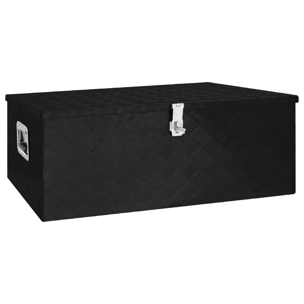 vidaXL Caja de Almacenaje de Aluminio Accesorio Herramienta Vehículo Color Negro,  Plateado, y mas