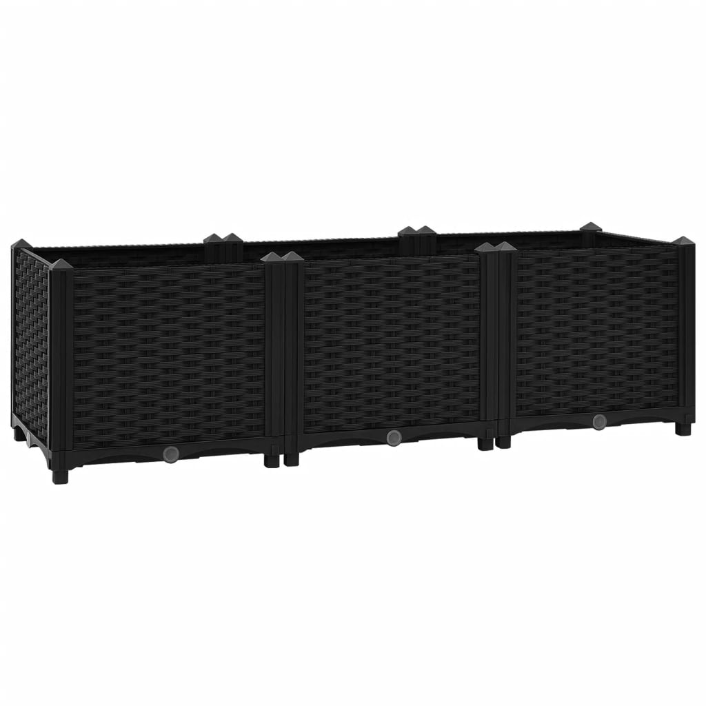 vidaXL Arriate 120x40x38 cm polipropileno Color Gris oscuro,  Marrón,  Negro y mas