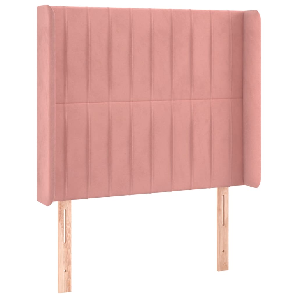 vidaXL Cabecero con LED de terciopelo rosa 83x16x118/128 cm