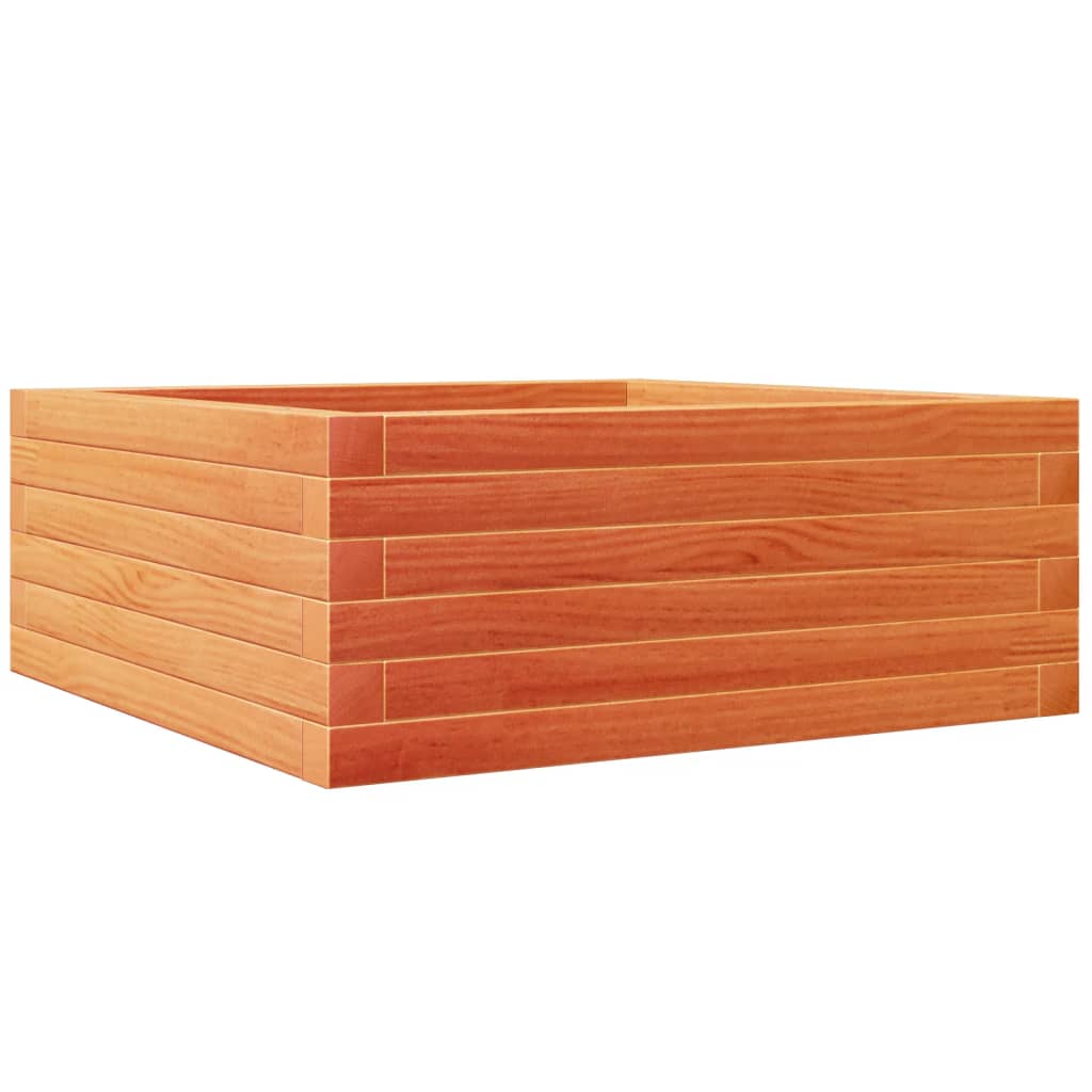 vidaXL Jardinera de madera maciza de pino 60x60x23 cm Color Pino natural,  Blanco,  Marrón cera y mas
